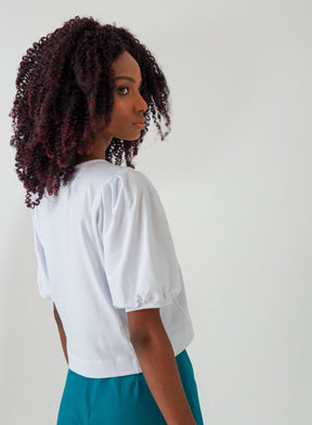 Blusa Branca Gola Redonda Zoe