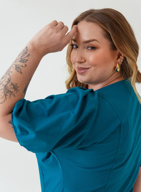 Blusa Azul Petroleo Zoe