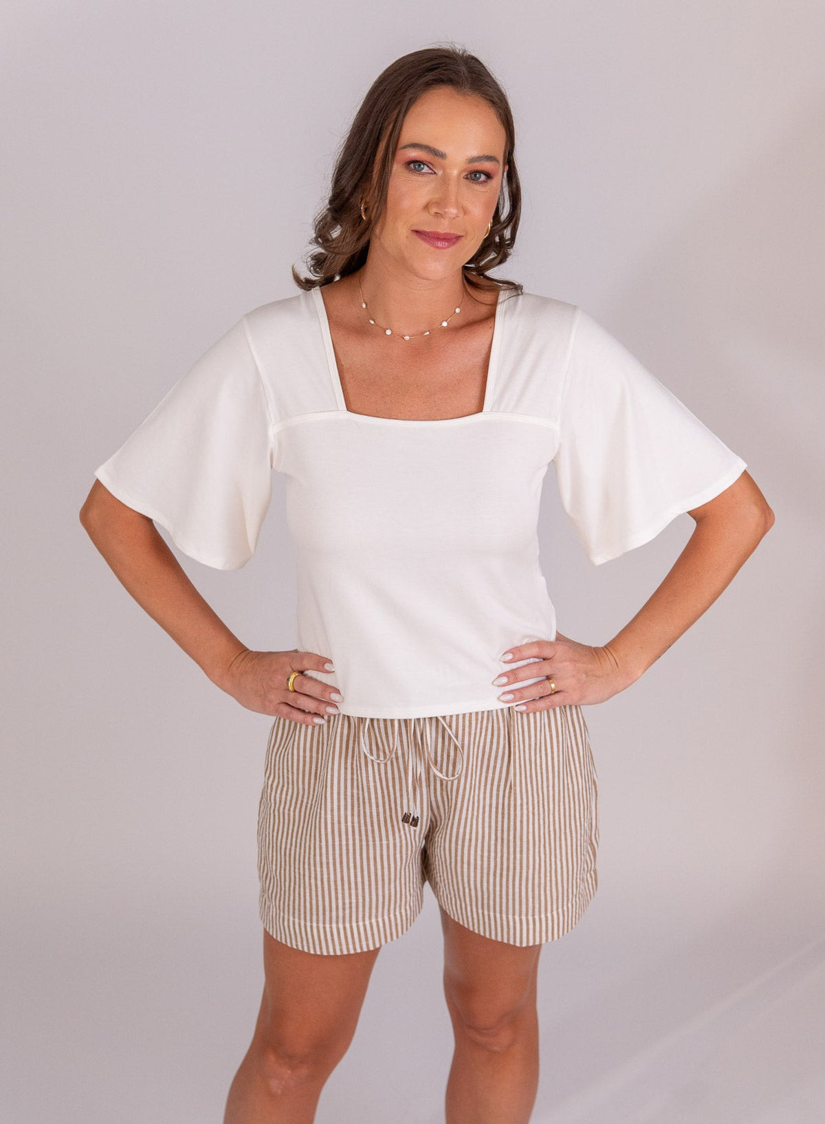 Blusa Decote Quadrado Off White Elena