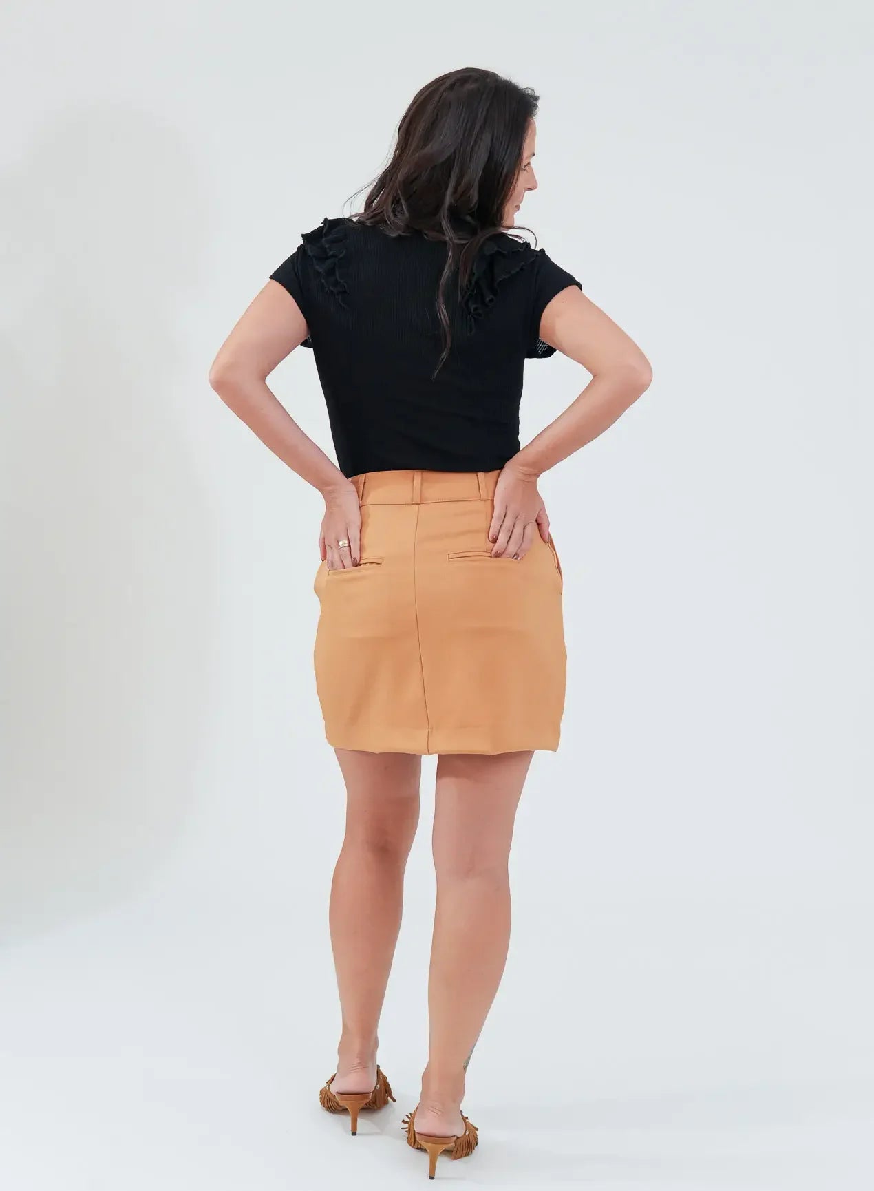 Saia Alfaiataria Nati Caramelo