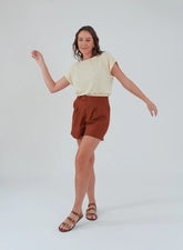 Blusa com Punho na Barra Gaia Bege Manteiga