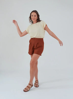 Blusa com Punho na Barra Gaia Bege Manteiga