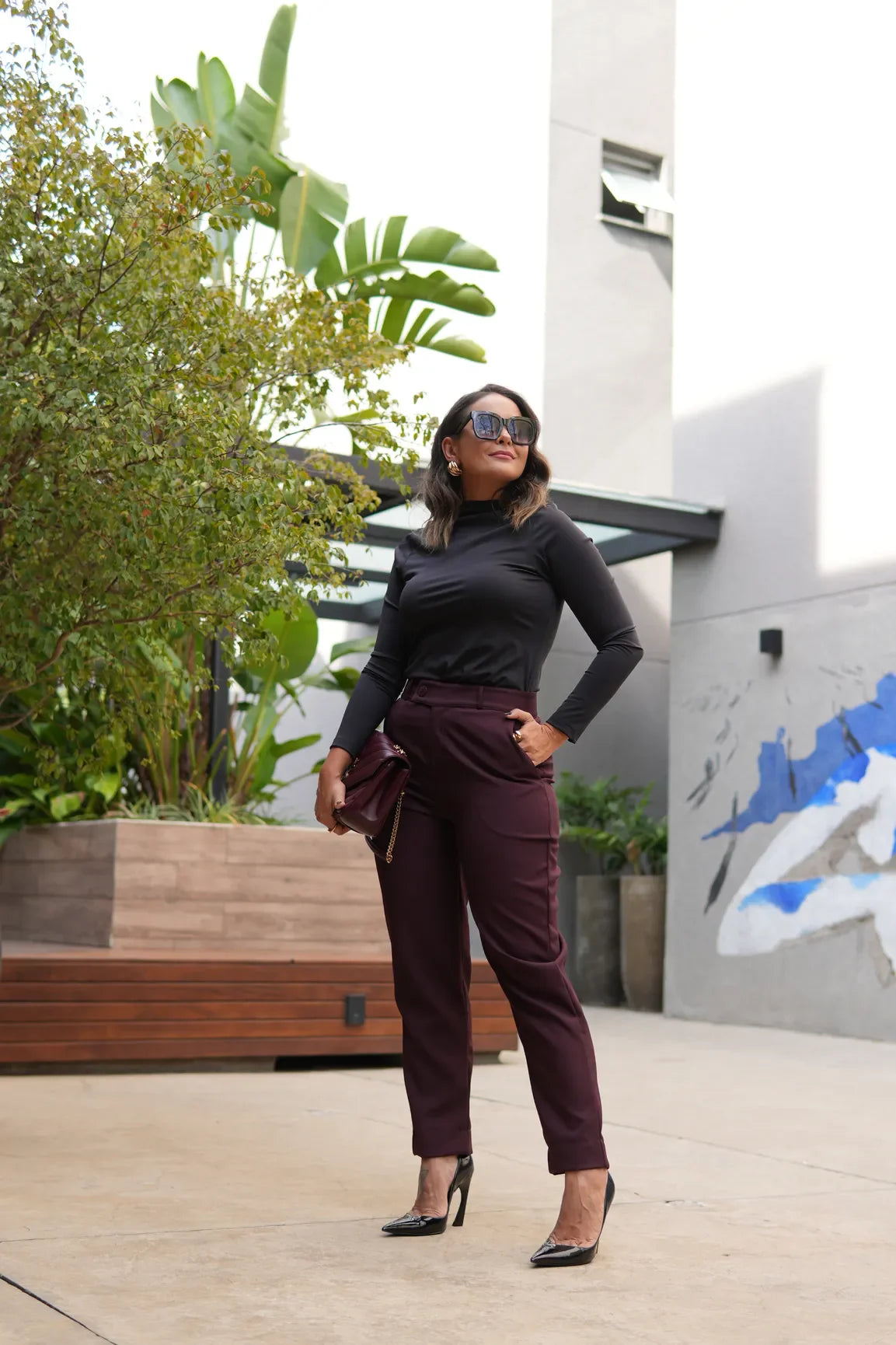 Blusa Poliamida Manga Longa Preta Glória