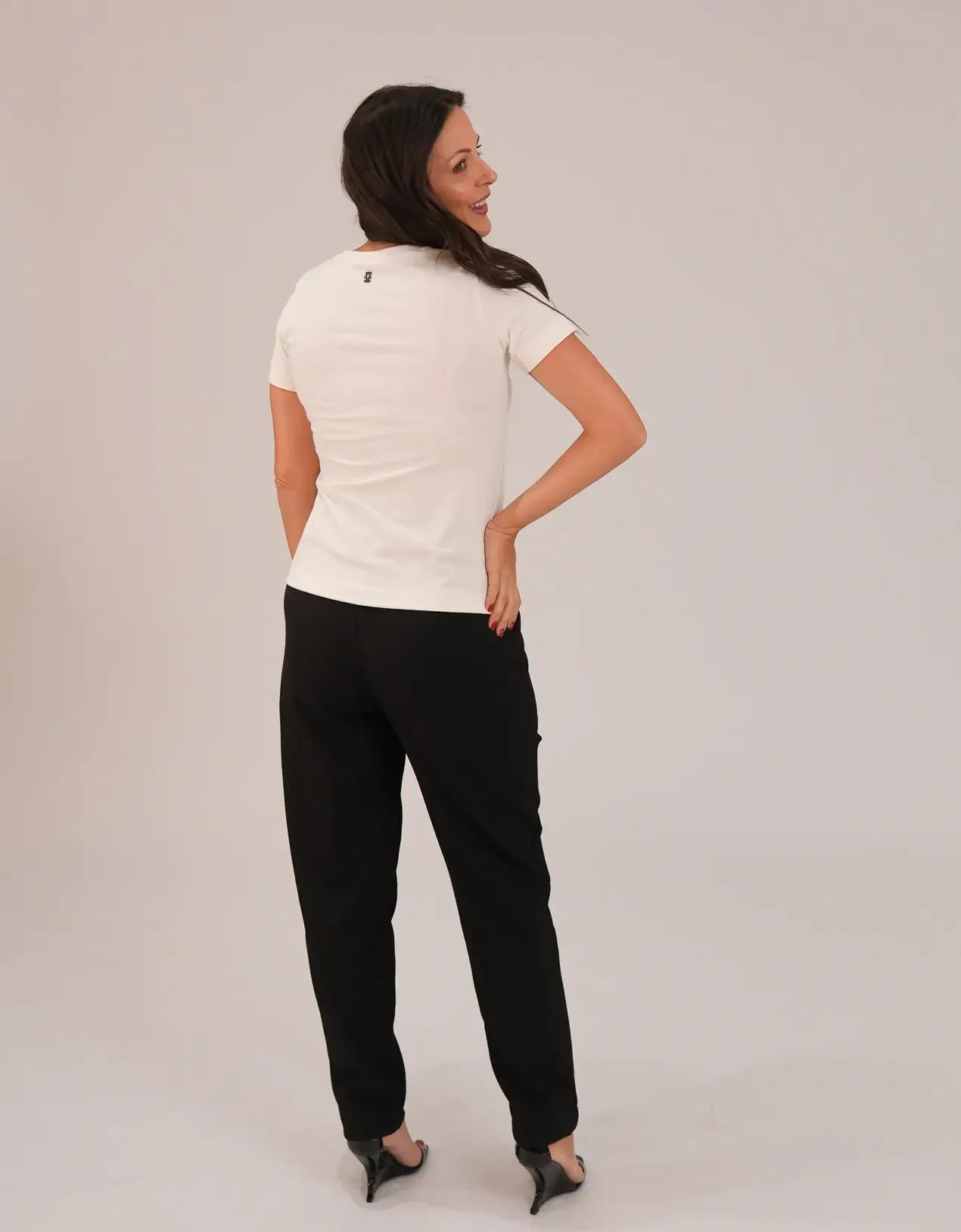 T-shirt Feminina Algodão com Elastano Nina - Off White