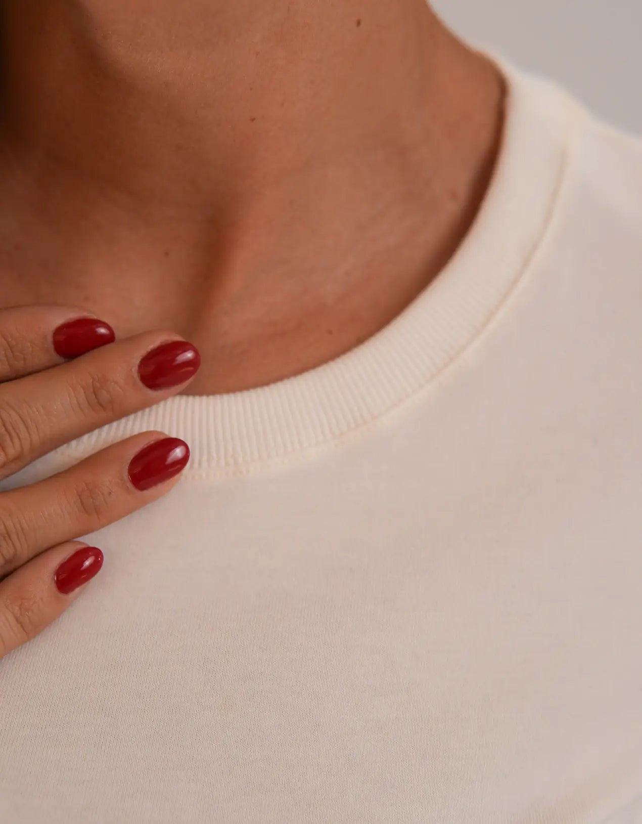 T-shirt Feminina Algodão com Elastano Nina - Off White